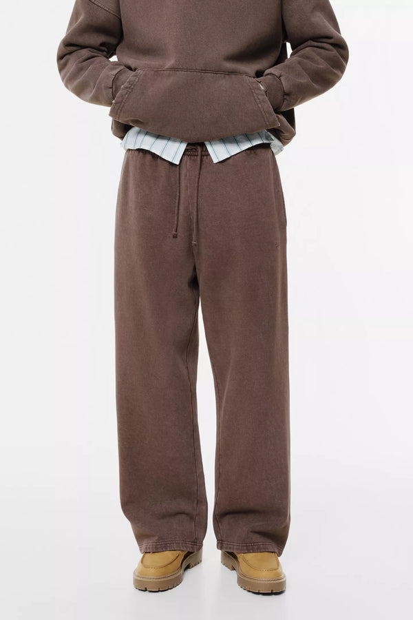 PULL&BEAR STWD SKATER FIT SWEATPANTS - BROWN